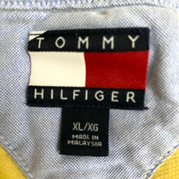 Tommy Hilfiger Pastel Blue And Yellow Stripped Polo Shirt Men’s Size XL- EUC - Picture 3 of 9